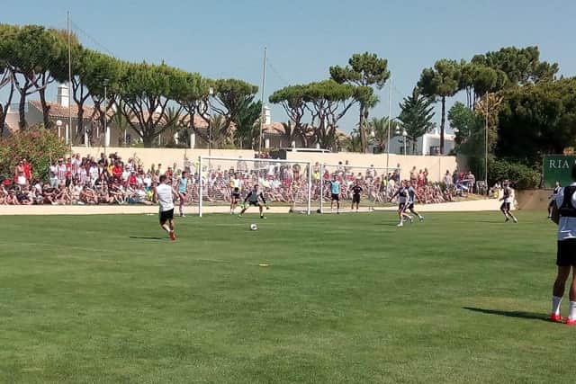 Sheffield United in training in Portugal on Thursday (Picture: Richard Sutcliffe)