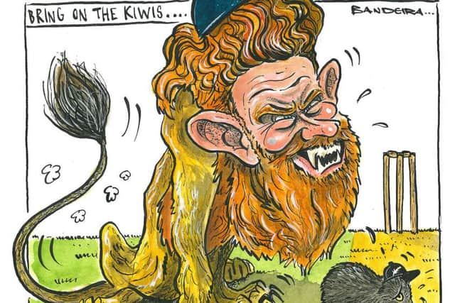 Jonny Bairstow and England will face New Zealand in the World Cup final on Sunday (Cartoon: Graeme Bandeira)