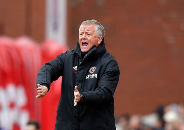 Sheffield United manager Chris Wilder. Picture: Dave Howarth/PA