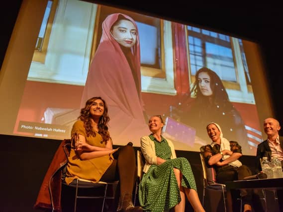 Picture from left to right are: Sajidah, Jo, Sabbiyah and Tim at the discussion following the We Are Bradford scheme. Credit: BBC.
