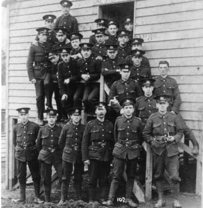 Bradford Pals at Raikeswood Camp where they trained from January  May 1915 (Reproduced with permission from K. Ellwood, V. Rowley, and NYCC, Skipton Library)