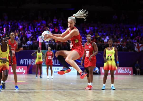 England's Chelsea Pitman during the Netball World Cup.