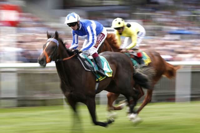 Mystery Power ridden by jockey Oisin Murphy wins the bet365 Superlative Stakes at Newmarket Racecourse. (Picture: Darren Staples/PA Wire)