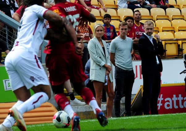 Stephen Darby is pictured with his wife England captain Steph Houghton at Valley Parade.