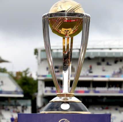 A detail view of the World Cup trophy ahead of the ICC World Cup Final at Lord's, London. PRESS ASSOCIATION Photo. Picture date: Sunday July 14, 2019. See PA story CRICKET England. Photo credit should read: Nick Potts/PA Wire. RESTRICTIONS: Editorial use only. No commercial use. Still image use only.
