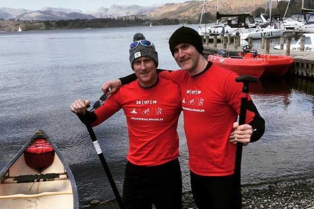 Paul and his brother Mark, who are taking on the challenge alongside his friend Phill.
