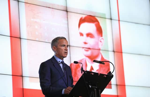 Governor of the Bank of England, Mark Carney, during the announcement that Second World War code-breaker Alan Turing has been selected to feature on the next £50 note, at Science and Industry Museum, Manchester. Picture: Peter Byrne/PA Wire