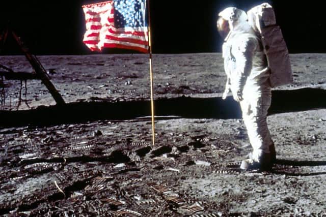 The American flag which was planted on the Moon remains there to this day. Picture: NASA/Getty