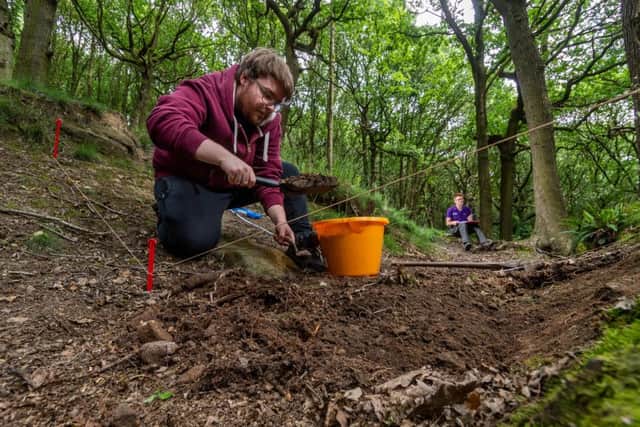 Volunteers help to unearth wartime secrets during a two-week community excavation in Long Wood, near Copley, Halifax.