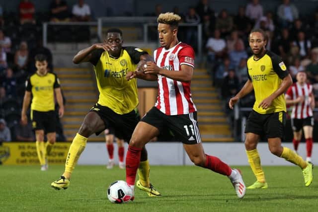 Callum Robinson makes his debut for Sheffield United. Picture: James Wilson/Sportimage