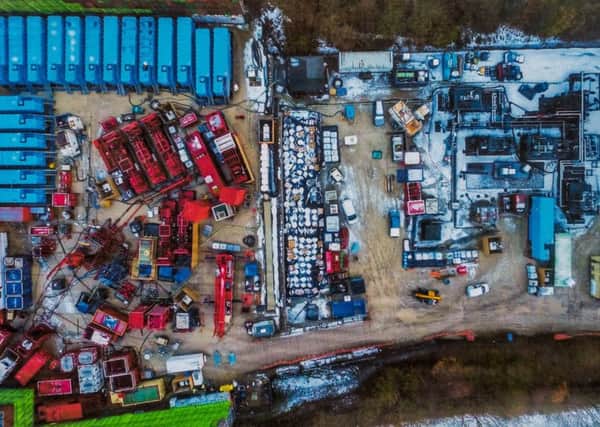An aerial photo of a proposed fracking site at Kirby Misperton.