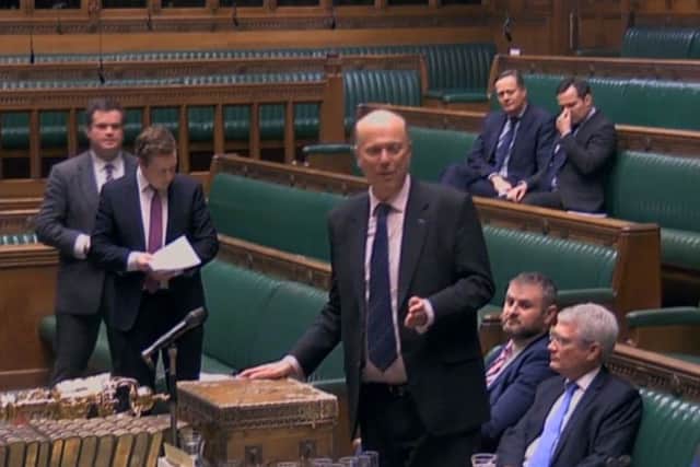 Transport Secretary Chris Grayling addressing MPs - he is regarded as the most incompetent Minister of recent times.