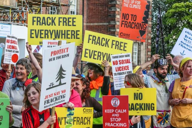 Fracking protesters lobby North Yorkshire County Council.