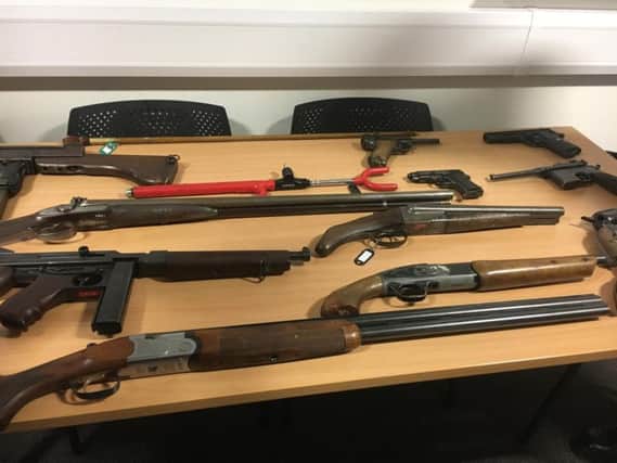 Some of the dangerous firearms seized by Humberside Police.
