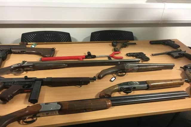 Some of the firearms handed in to Humberside Police.
