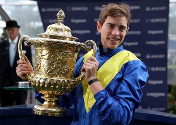 Jockey James Doyle celebrates his 2018 King George wim. He has been booked to ride Crystal Ocean in this year's renewal.