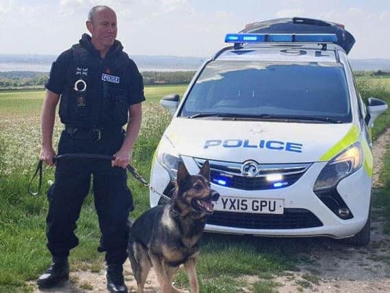 PC Ian Sweeney and police dog Logan, from Humberside Police