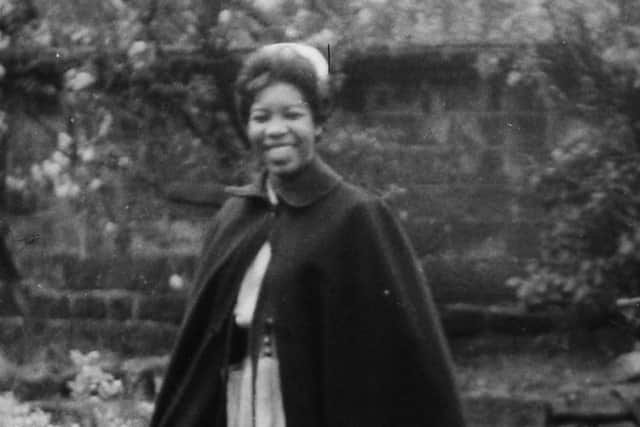 Yvonne English in her nursing uniform in Harrogate in 1965.
