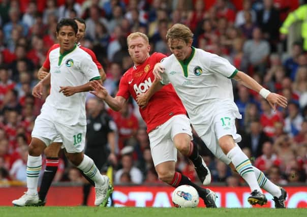 Dane Murphy of New York Cosmos during Paul Scholes' Testimonial match between Manchester United and New York Cosmos at Old Trafford on August 5, 2011.  (Picture: Matthew Peters/Manchester United via Getty Images)