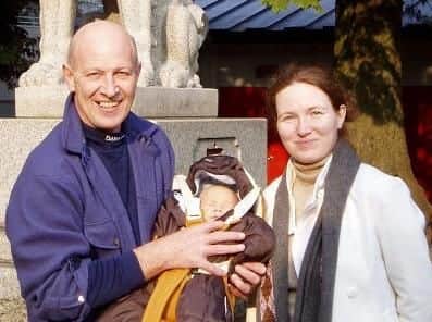 Harry Hesketh with his daughter Wendy and grandchild.