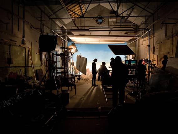 NFTS students filming on set.