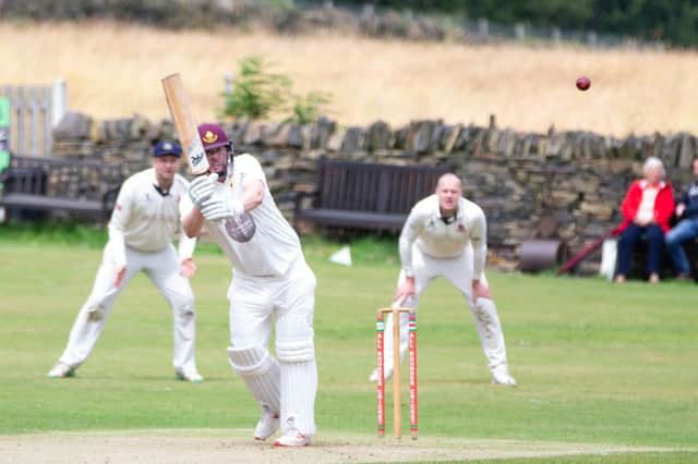 Actions from Lightcliffe v Cleckheaton: Alex Stead on his way to a half-century for the hosts. Picture: Bruce Fitzgerald