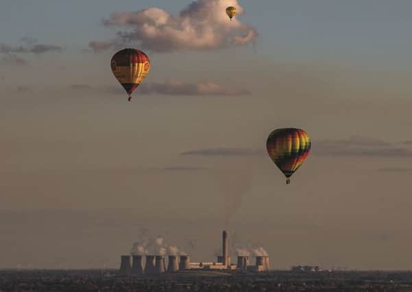 Balloons over Drax Power Station, York Balloon Fiesta. (Charlotte Graham).