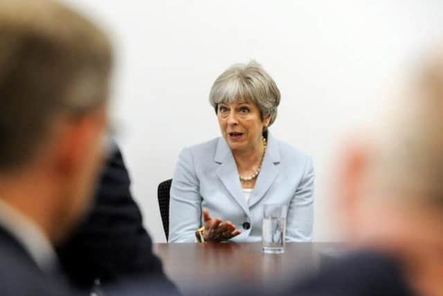 Theresa May during a visit to The Yorkshire Post in February last year.