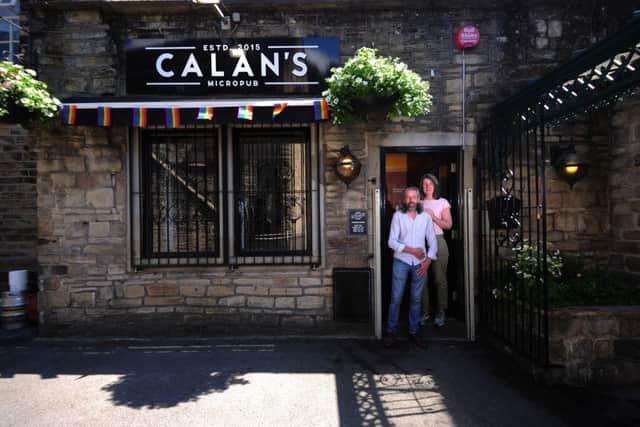 Nadine Waring and Damian Lake are to get married in the their micropub, Calan's at Hebden Bridge. Picture by Simon Hulme