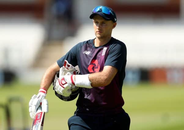 England's Joe Root during the nets session at Lord's.