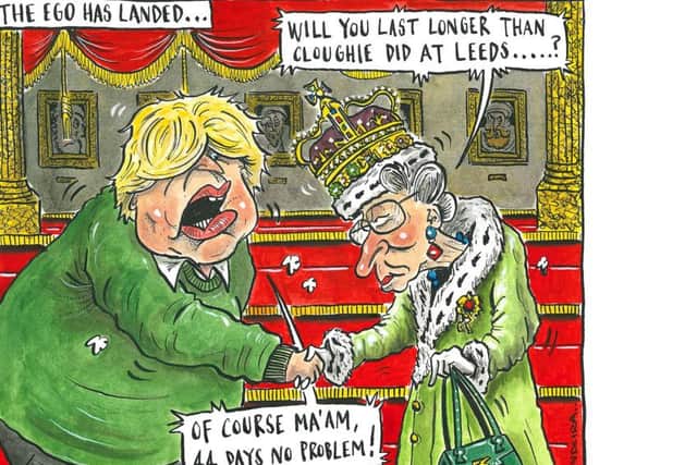 Graeme Bandeira's cartoon of Boris Johnson becoming Prime Minister.