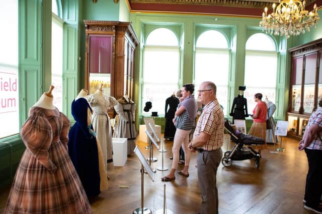 Exhibition of costumes from BBC's Gentleman Jack, on show at Bankfield Museum, Boothtown, Halifax