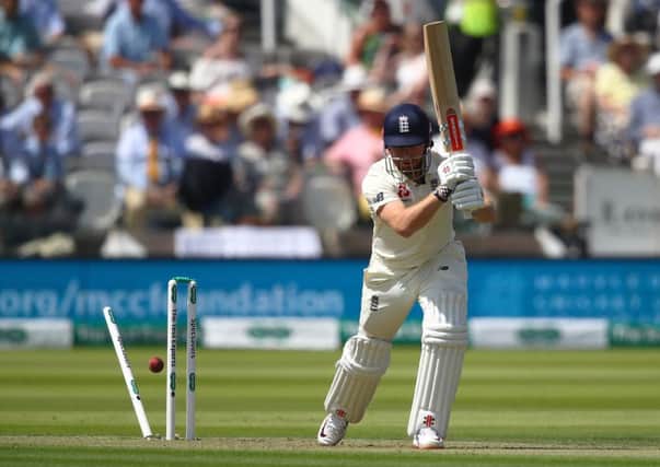 ON YOUR WAY: Jonny Bairstow is bowled by Tim Murtagh on day one at Lord's. Picture: Julian Finney/Getty Images