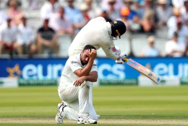 Ireland's Stuart Thompson reacts after an appeal for LBW is not given on day two at Lord's. Picture: Bradley Collyer/PA