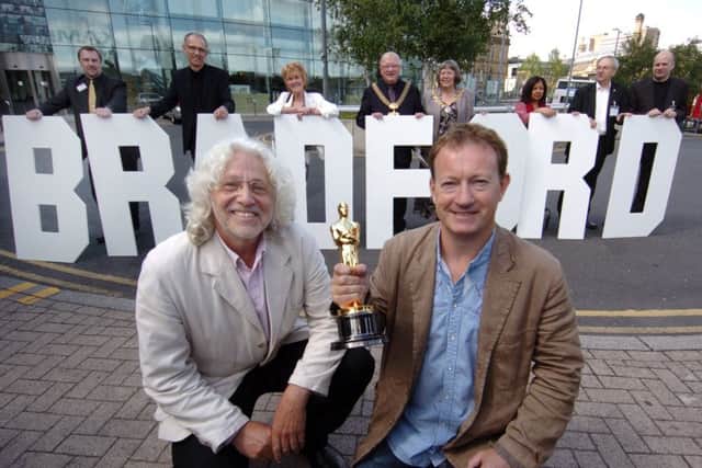 Film producer Steve Abbott (left) and Oscar-winning screenwriter, Simon Beaufoy, in 2009, when Bradford was announced as the first UNESCO City of Film.