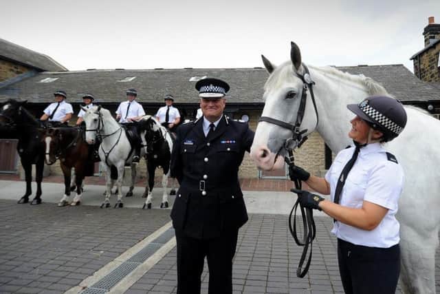 Chief Constable Stephen Watson with the South Yorkshire Police horses