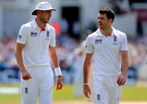 KEY DUO: England's Stuart Broad, left, and James Anderson. Picture: Nick Potts/PA