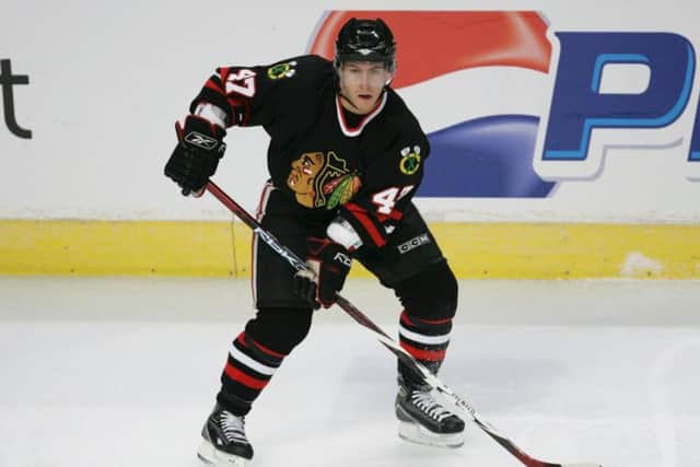 BIG TIME: Martin St.Pierre has played 39 games in the NHL, including 21 appearances for the Chicago Blackhawks, above. Picture: Getty Images.