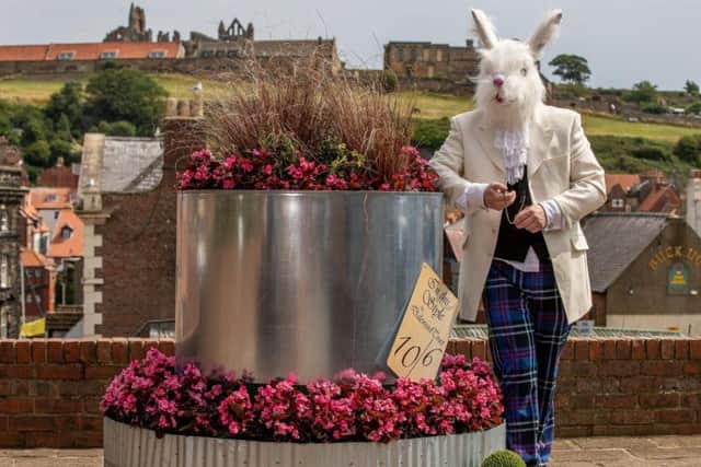 The White Rabbit in the Alice Garden, a new feature garden on the theme of Alice in Wonderland - Lewis Carroll was a regular visitor to Whitby - that has transformed a previously neglected area that was a hotspot for antisocial behaviour.