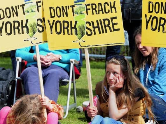 There have been protests against planned fracking work in Yorkshire.
