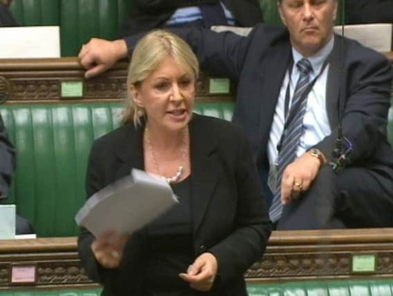 Nadine Dorries pictured in the House of Commons in 2011 during a debate on abortion providers. Picture: PA
