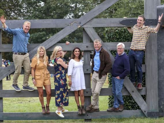 BBC Countryfile presenters (left to right) Adam Henson, Ellie Harrison, Charlotte Smith, Anita Rani, Tom Heap, John Craven and Joe Crowley at Countryfile Live at Blenheim Palace, Oxfordshire. Picture by Steve Parsons/PA Wire.