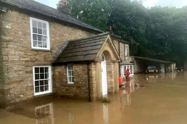 Flooding in Swaledale.  Picture: SWNS