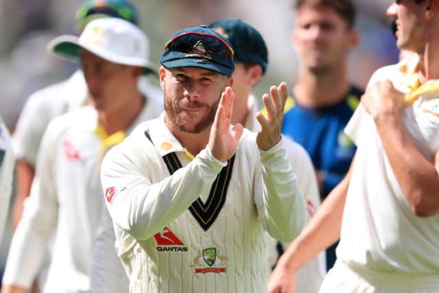 Australia's David Warner reacts after defeating England by 251 runs during day five of the Ashes Test match at Edgbaston, Birmingham. (Picture: Mike Egerton/PA Wire)