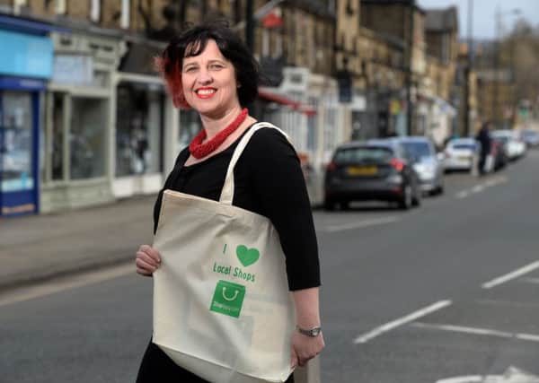 Jackie Mulligan who has launched a website called ShopAppy, which lists independent businesses and allows people to click and collect items after closing hours, pictured in Saltaire.  14 March 2017.  Picture Bruce Rollinson