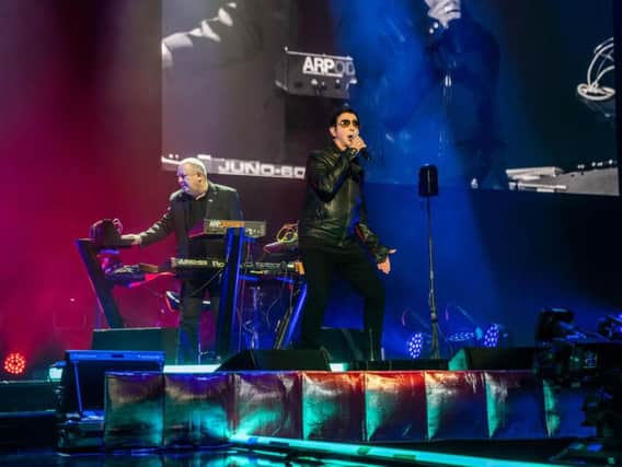 Marc Almond and Dave Ball of Soft Cell performing at London's O2 in 2018. Photo: Carston Windhorst.