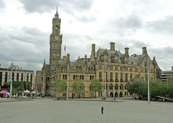 Bradford City Hall and City Park.  Picture Tony Johnson.