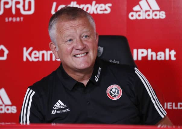 Chris Wilder manager of Sheffield United talks during the press conference ahead of Bournemouth (Picture: Simon Bellis/Sportimage)