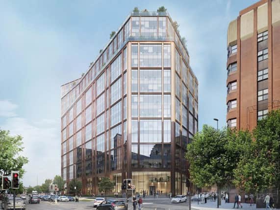 McLaren Property's proposed 17-storey office building on Wellington Street in Leeds.