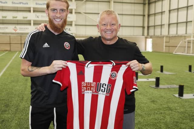 Oliver McBurnie welcomed by manager Chris Wilder (Picture: Simon Bellis/Sportimage)